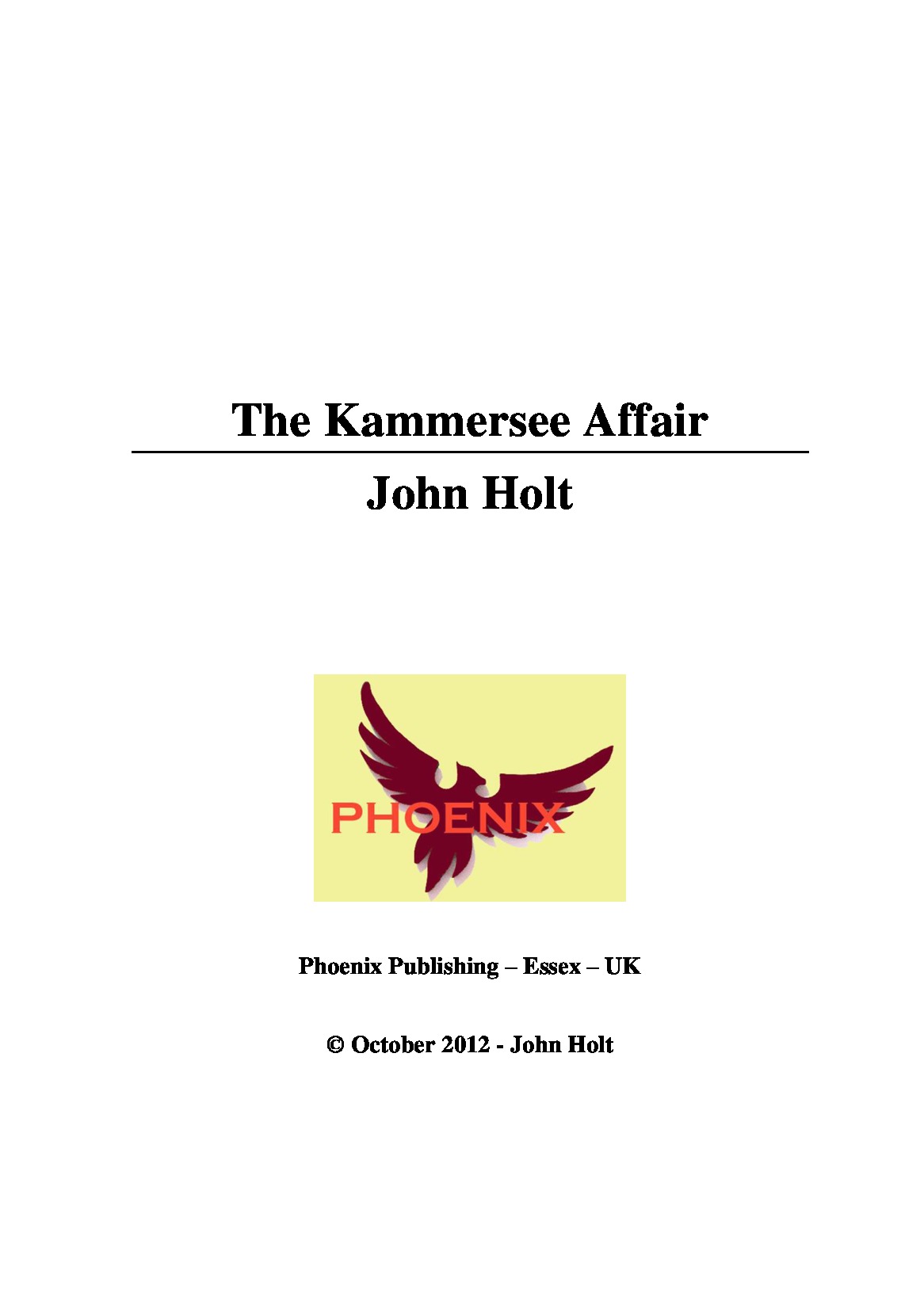 The Kammersee Affair by John Holt