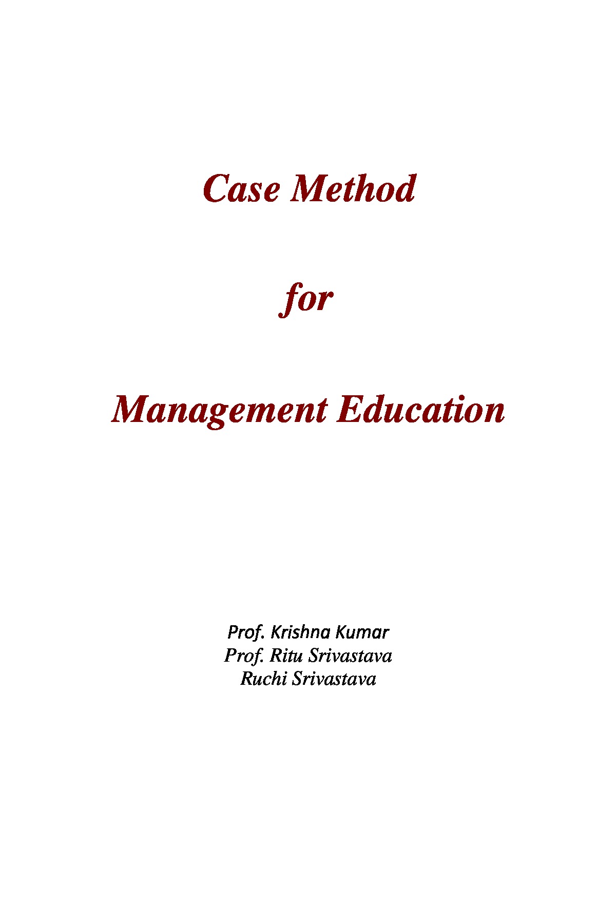 Case Method for Management Education | Pothi.com