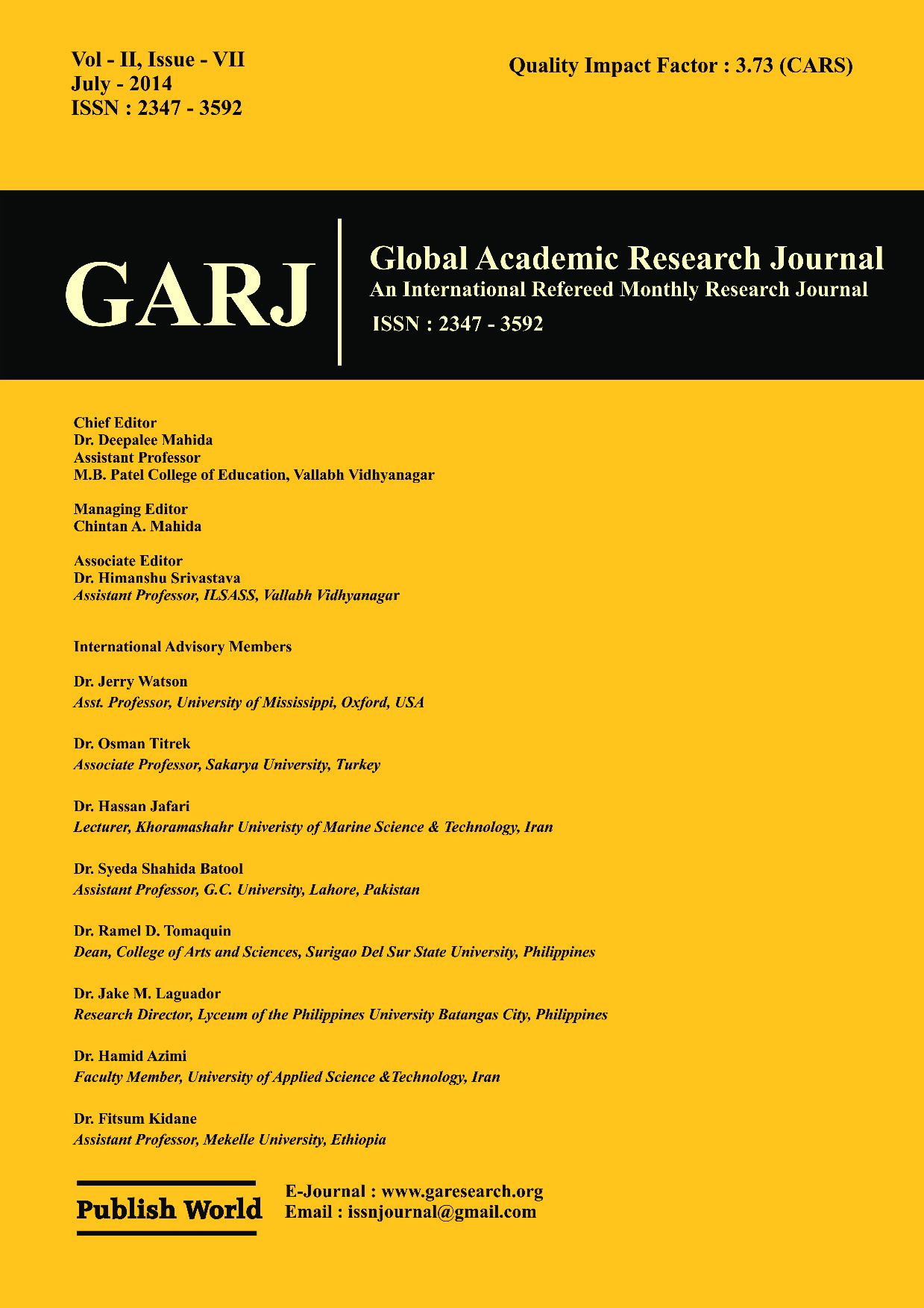 global undergraduate research journal