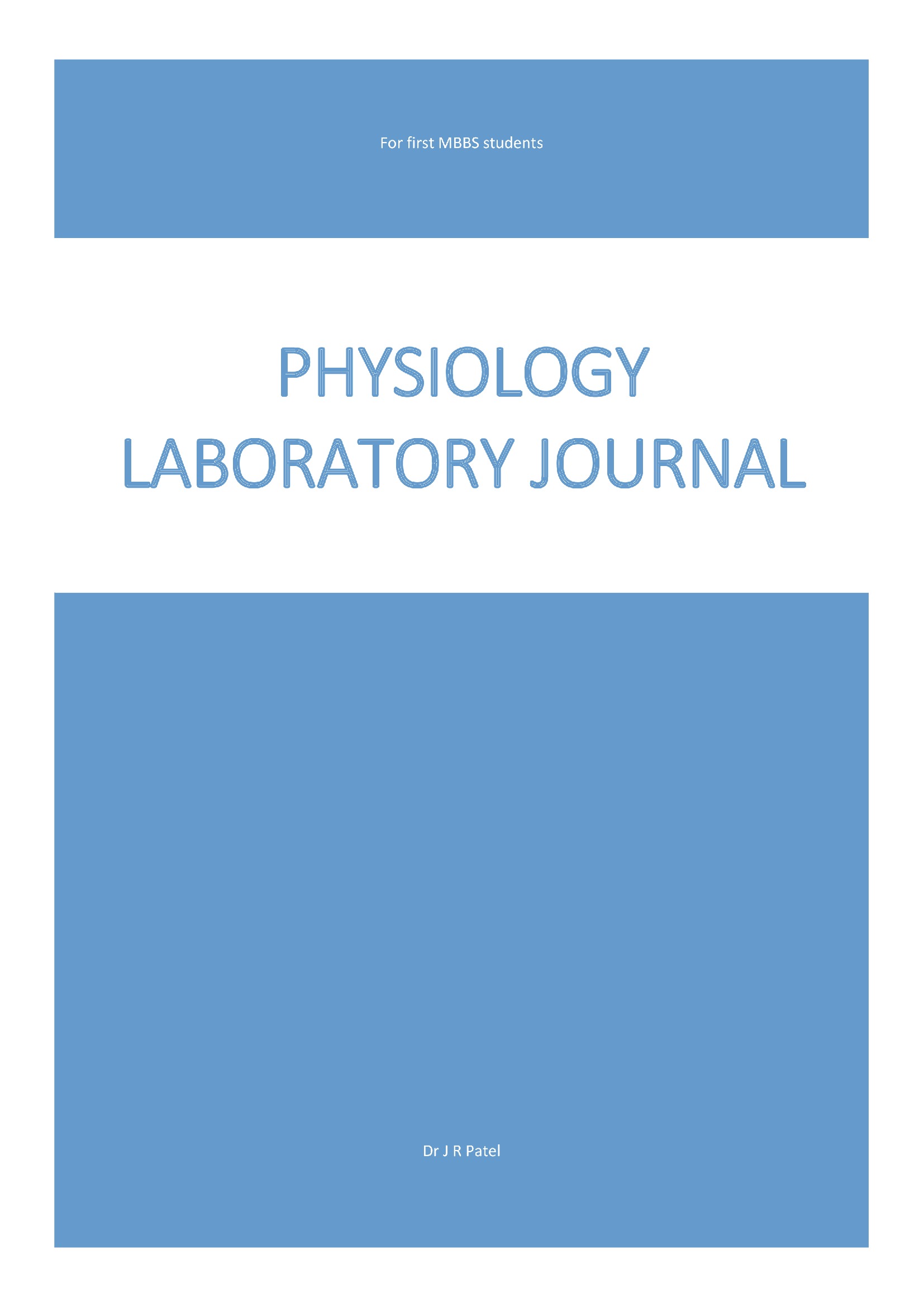 Physiology UG Laboratory Journal