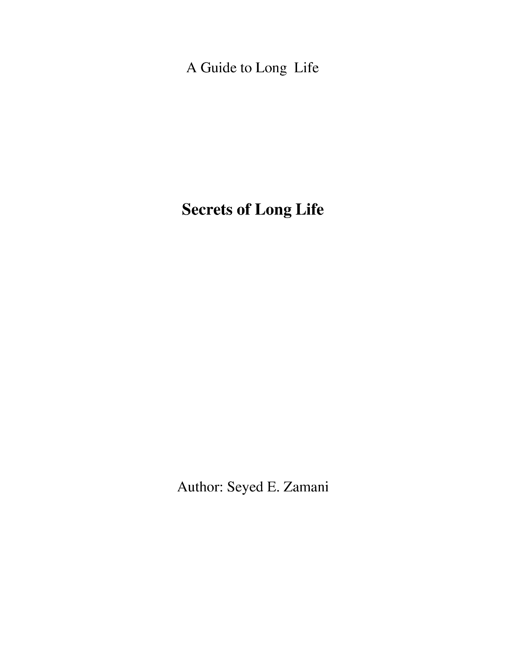 the secret of long life essay