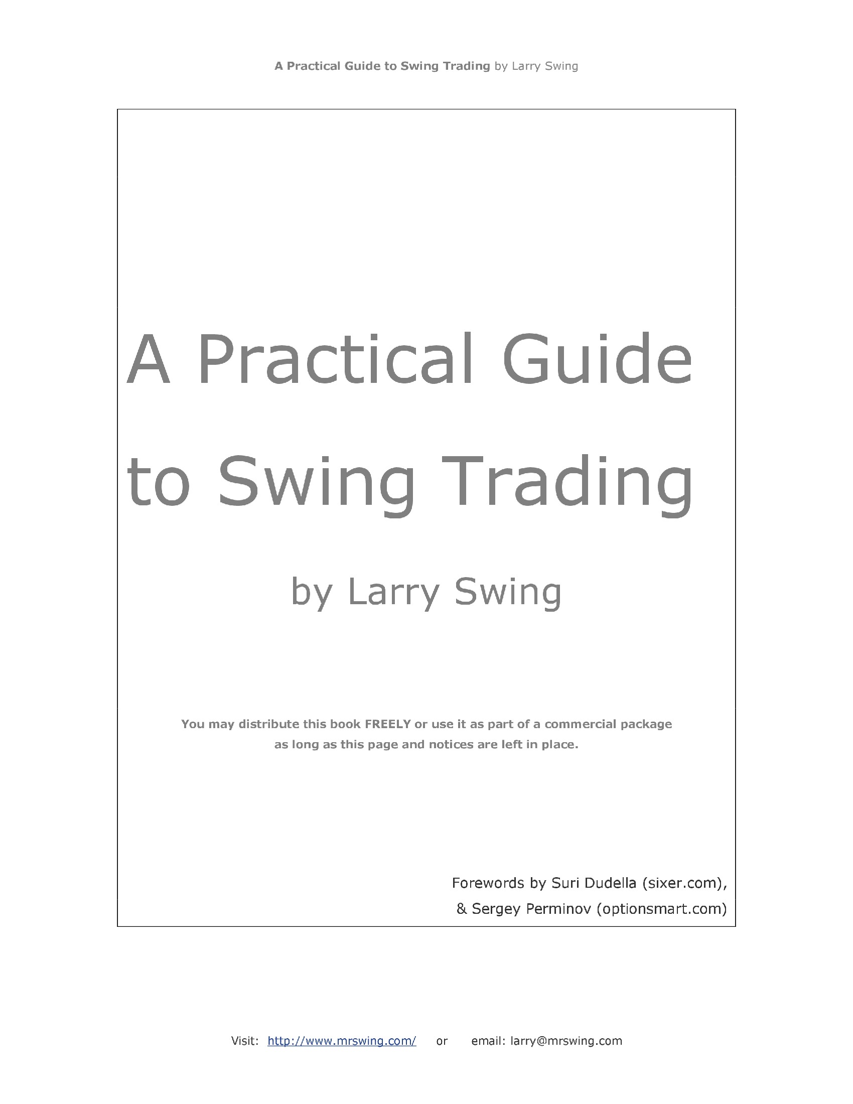 A Practical Guide to Swing Trading | Pothi.com