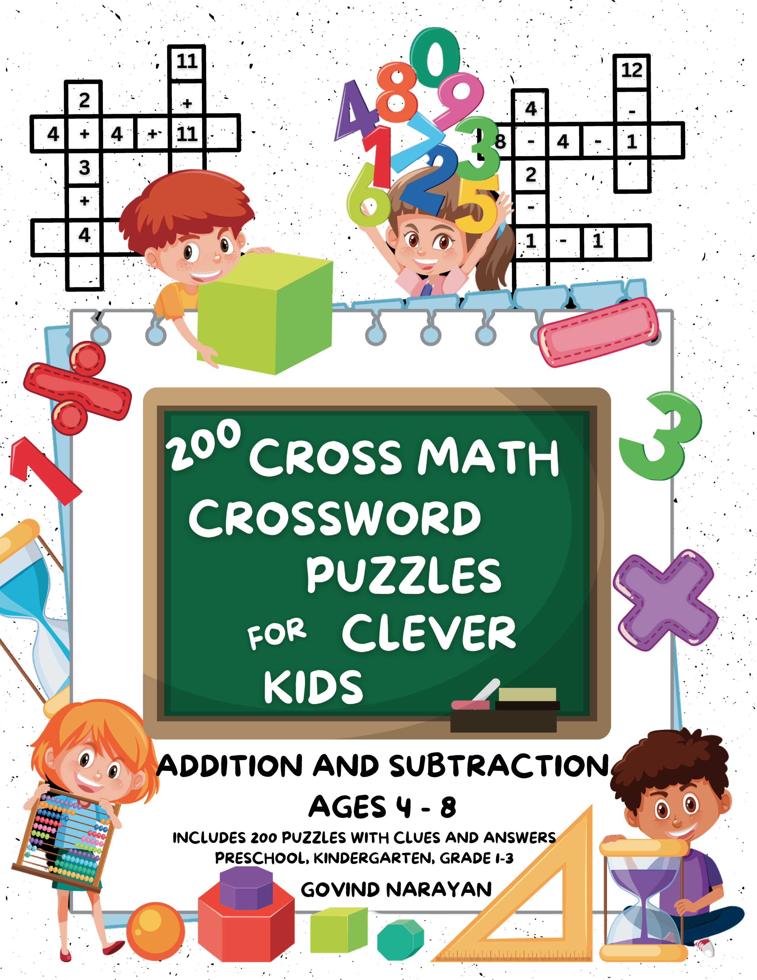 200 Cross Math Crossword Puzzles for Clever Kids - Addition And ...