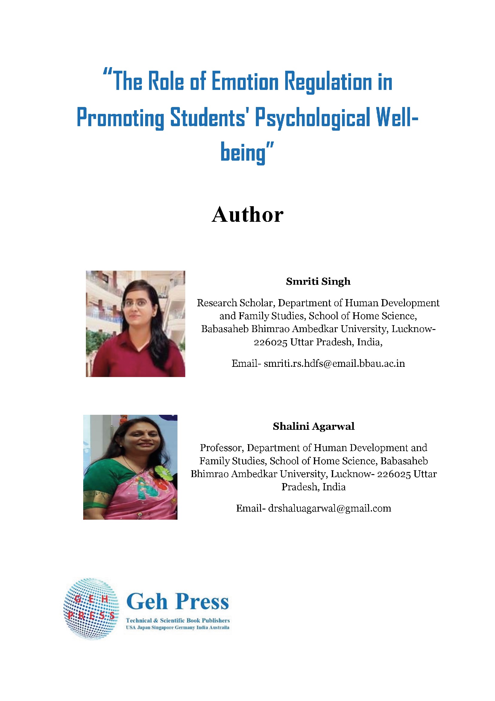 The Role of Emotion Regulation in Promoting Students' Psychological ...