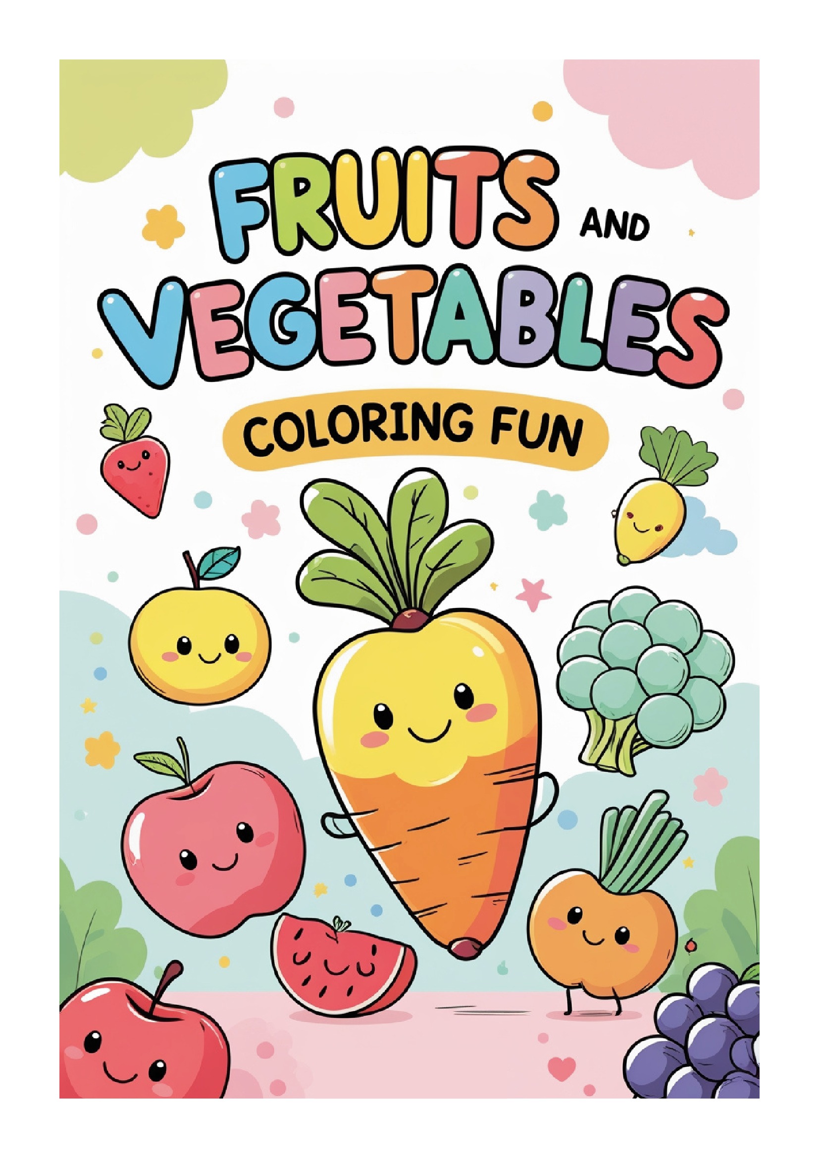 Fun With Fruits And Veggies A Kids Colouring And Activity Book