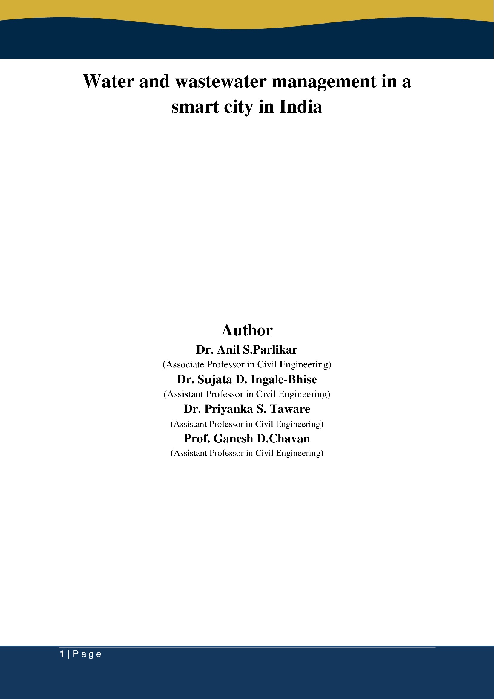 Water and wastewater management in a smart City in India | Pothi.com