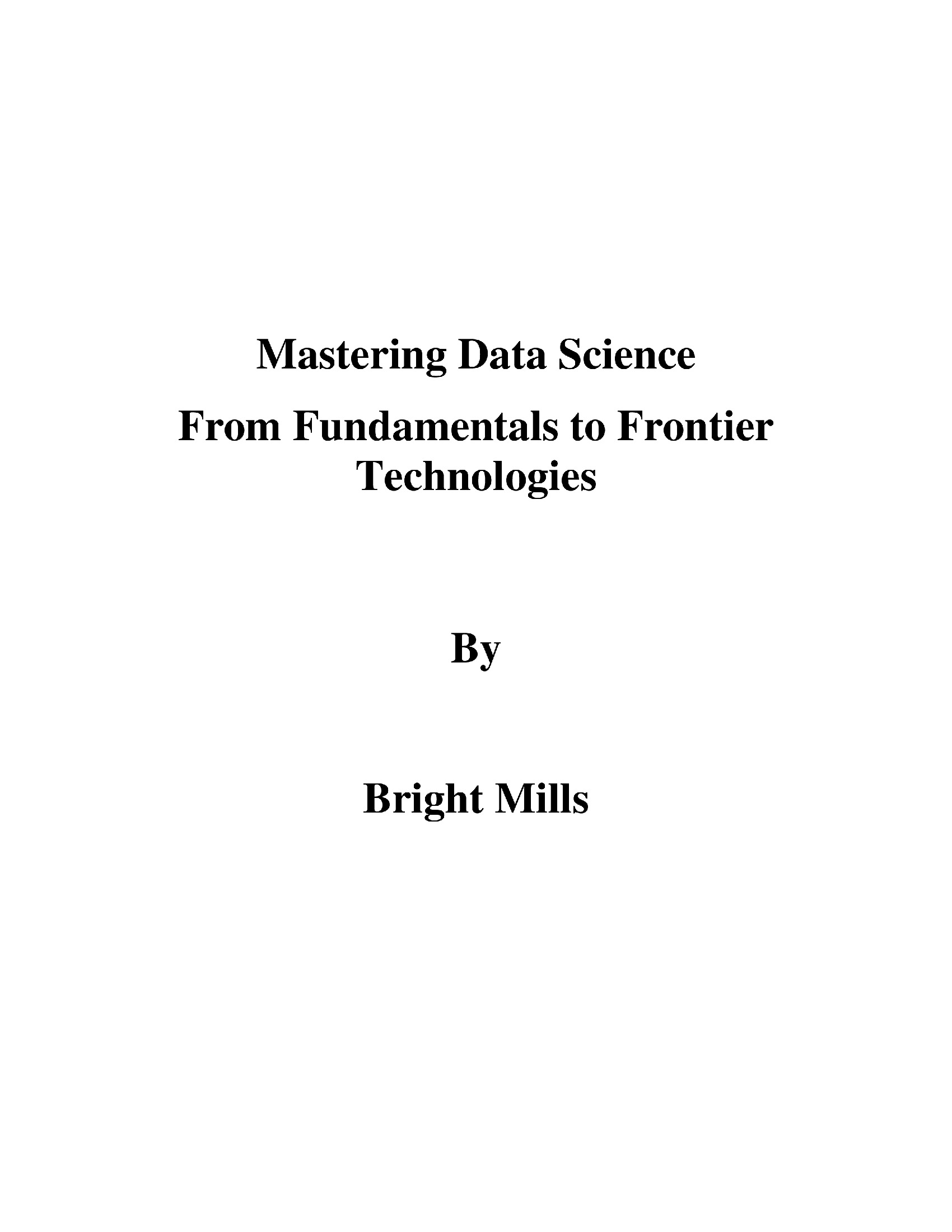 Mastering Data Science | Pothi.com